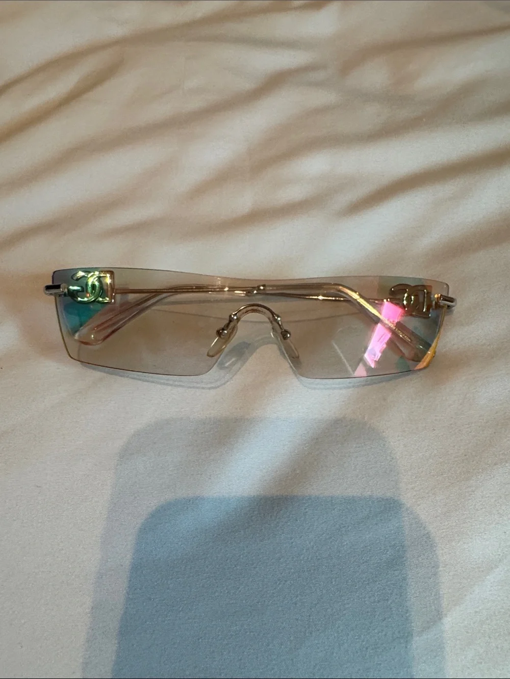 Dolce & Gabbana Women’s Rimless Shield Sunglasses - Pink, Yellow, Green